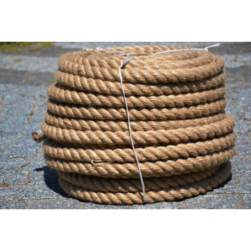 Канат джутовий тросової звивки Діам. 30 мм. 50 метрів.