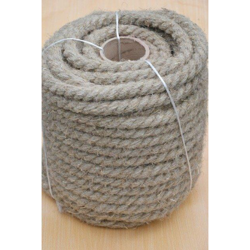 Канат лляний тросової звивки Діам. 22мм. 50 метрів.
