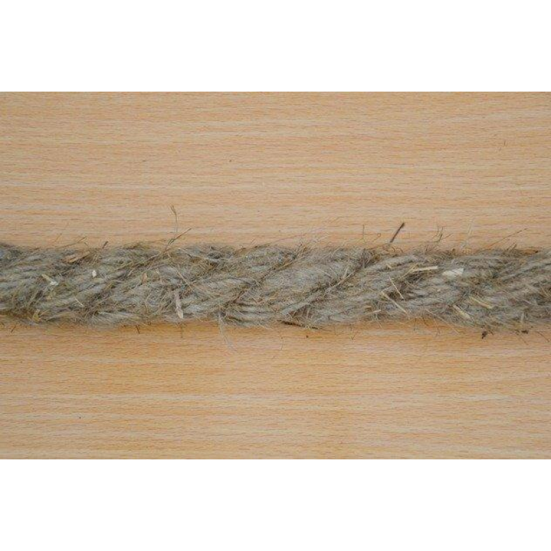 Канат лляний тросової звивки Діам. 26мм. 50 метрів.