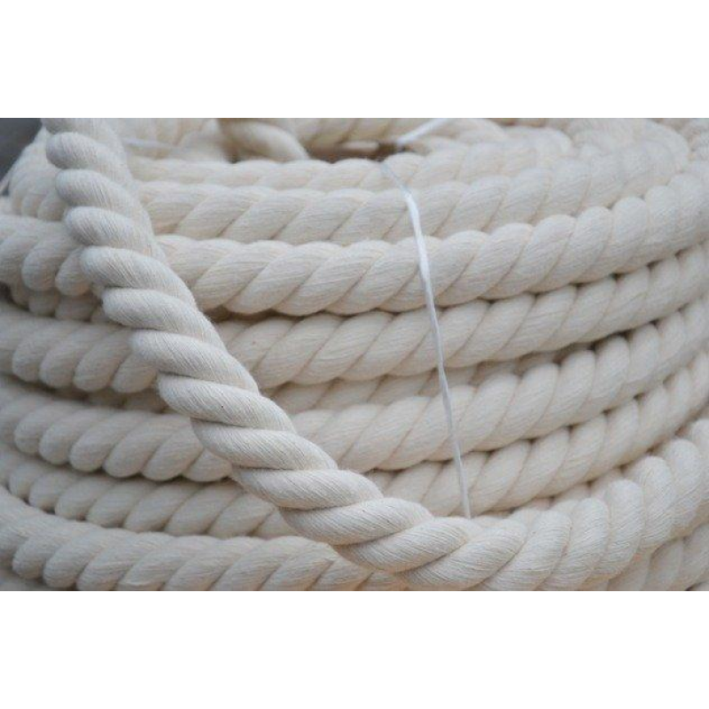 Канат бавовняний тросовий звивки Діам. 26мм. 50 метрів.