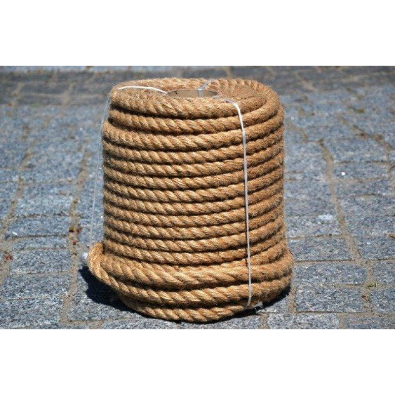 Канат джутовий тросової звивки Діам. 20 мм. 100 метрів.