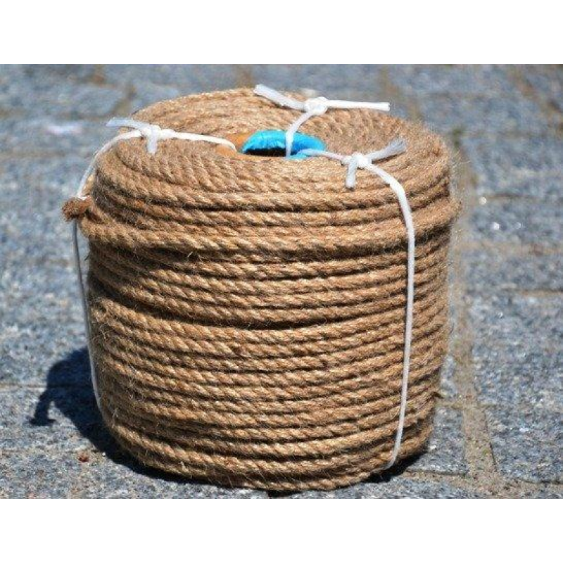 Канат джутовий тросовий звивки Діам. 8мм. 100 метрів.