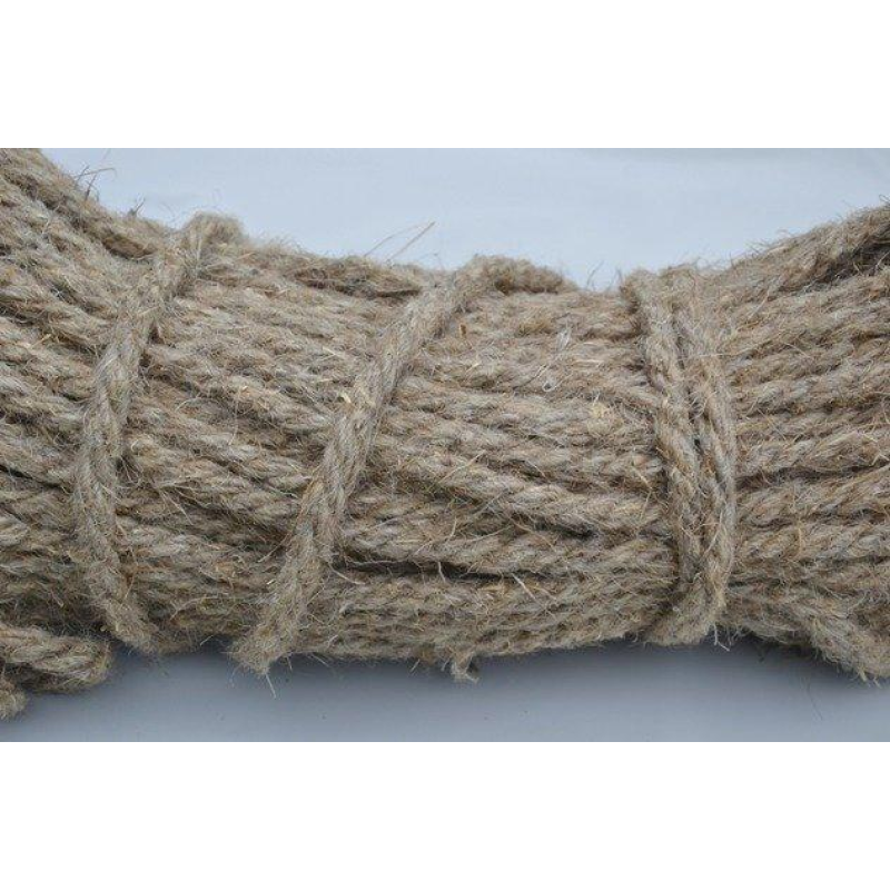 Канат лляний тросової звивки Діам. 12мм. 100 метрів.